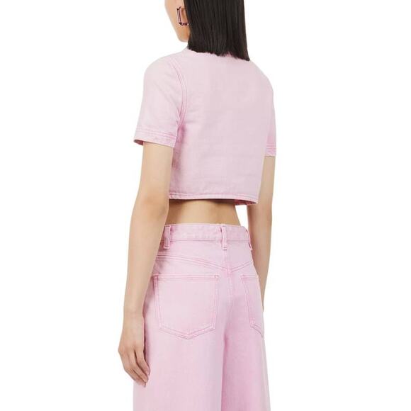 Self-Portrait Pink Embellished Crop Top - Picture 3 of 4